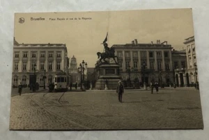 Bruxelles Place Royale et rue de la Regence, Bélgica. Postal (A3) - Imagen 1 de 2
