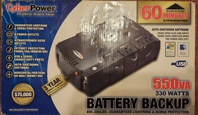 CyberPower CP550SL Standby UPS System, 550VA/330W, 8 Outlets: NIB @@ - Image 1 of 4