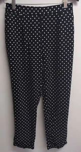 Forever 21 Pull On Pants Black with White Polka-Dots Women's Size L - Picture 1 of 5