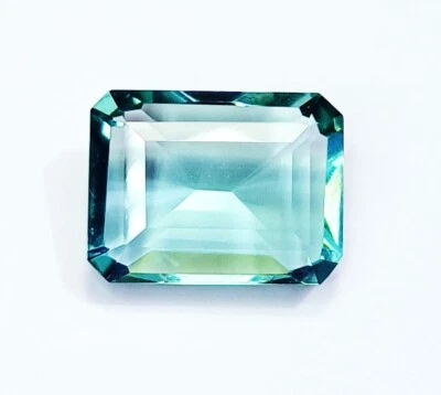 Emerald Cut Green Amethyst 19.20 Ct Certified Loose Gemstone With Free Gift - Image 1 of 4