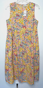NWT J Crew Factory Colorful Floral Print Tiered Midi Dress Size 4P Sleeveless