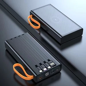 30000mAh Wireless Power Bank Backup Fast Charger Portable External Battery+Cable - Photo 1 sur 20