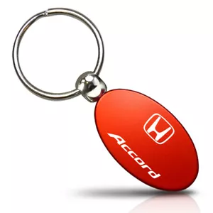Honda Accord Red Aluminum Oval Key Chain - Bild 1 von 2