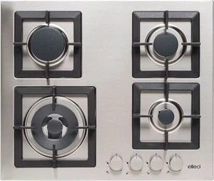 Piano Cottura Cucina Gas 4 Fuochi Moderno Inox Elleci Plano 60 PIAP601INWS - Foto 1 di 4