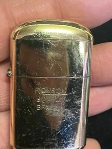 vintage ronson  solid brass petrol lighter - Picture 1 of 4