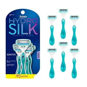 Sensitive disposable razors for women, 5-blade, 6ct, travel-friendly - Picture 1 of 10