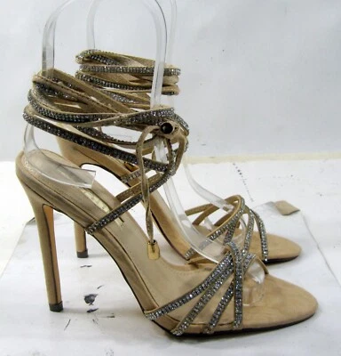 LILIANA  skintone 4.5"Stilett high Heel stone tie up   Shoe WOMEN Size 7 - Image 1 of 4