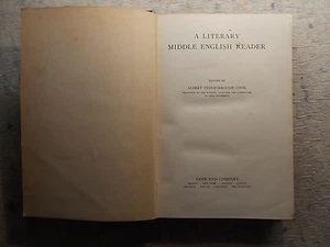 A Literary Middle English Reader by Albert Stanburrough Cook 1915 hardback - Bild 1 von 6