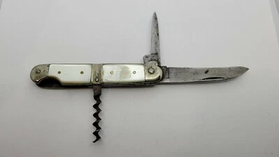Antique Garantie Solingen Pocket Knife, Mother of Pearl Handle, Corkscrew - Image 1 of 4
