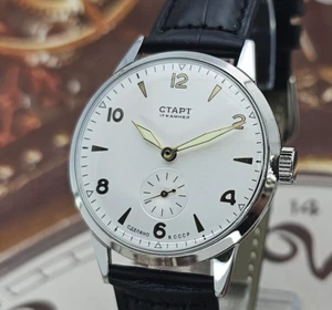 Watch START Mechanical Men's Wristwatch 2MCHZ 17 JEWELS Vintage Style USSR - Picture 1 of 16
