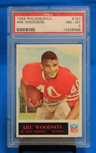 1965 PHILADELPHIA # 167 Abe Woodson PSA 8 NM-MT # 14526488 St. LOUIS CARDINALS - Picture 1 of 2