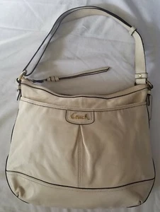 Bolso bandolera COACH Park blanco crema cuero lona M1257 - F19726 - Imagen 1 de 7