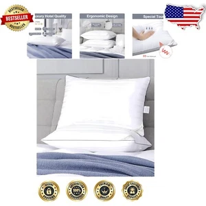 King Size Down Alternative Pillows - Set of 2 for Luxurious Sleep Comfort - Picture 1 of 8