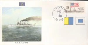 EE. UU. Cubierta conmemorativa de Kansas - gran información histórica en la parte posterior - Imagen 1 de 2