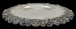 610.3g Antique BLACK STARR & FROST Sterling Silver 12.5" Serving Tray FLORAL#21 - Bild 1 von 10