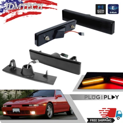 Juego de luces LED laterales delanteras y traseras negras para Toyota Supra MK3 A70 1986-1992 Foto 1 de 4