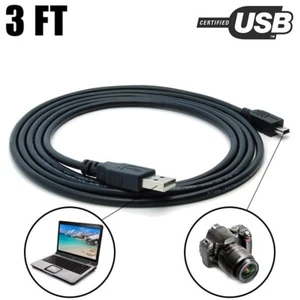 3Ft USB 2.0 Type A Male to Mini USB2.0 Type B Male 5Pin Connector Cable Black - Picture 1 of 6