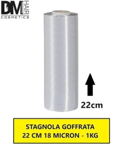 STAGNOLA GOFFRATA ALLUMINIO GOFFRATO ROTOLO 22cm 18mycron 1KG PARRUCCHIERE - Zdjęcie 1 z 1