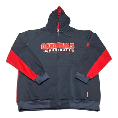 男式 Majestic St Louis Cardinals MLB 全拉链连帽衫运动衫尺寸 2XT 2XL 高 — 第 1/4 张图片