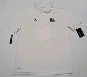 Neu mit Etikett Nike Jordan Michigan Wolverines Poloshirt Herren Large L weiß - Bild 1 von 13