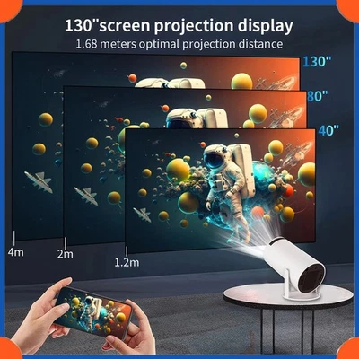 ✦Mini Projector For Android 11 Portable 2.4G+5G Wifi Bluetooth Home Theater HDMI - Image 1 of 4