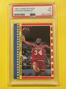 Pegatina Fleer 1987 baloncesto #6 Charles Barkley PSA 7 - Imagen 1 de 2