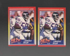 (2) 1990 SCORE FOOTBALL ALL PRO #571 LAWRENCE TAYLOR NEW YORK GIANTS - NM - Bild 1 von 2