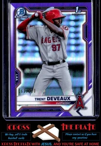 2021 Bowman Chrome Purple Refractor Trent Deveaux Angels 163/250 #BCP-94 - Picture 1 of 2