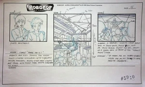 RoboCop Alpha Commando Production 1998 Hand Drawn Storyboard Orion Pictures - Bild 1 von 2