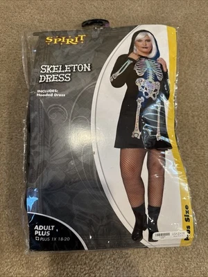 Vestido Esqueleto Spirit Halloween Mujer’s Disfraz Adulto XLarge 18-20 Juegos con disfraces Nuevo Foto 1 de 2
