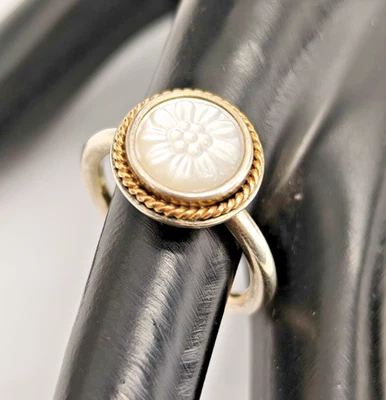 Schöner Pandora Silberring Damen - Ring 925 Sterling Silber ALE Perlmutt weiß - Bild 1 von 4