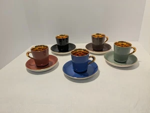 Expresso Tassen Vintage Figgjo Flint Norway Demitasse Tasse & Untertasse 5er Set - Bild 1 von 9