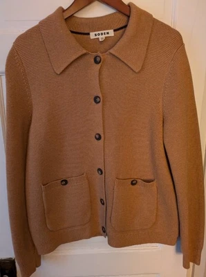 Cárdigan/chaqueta tejido cuello delantero con botones camel o tostado talla 12 bolsillos KO864  Foto 1 de 4