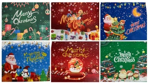 NEW Christmas Dozen 6 Designs Medium Tote Bags 10"x12.5"x6.5" Santa Snowman Tree - Picture 1 of 13