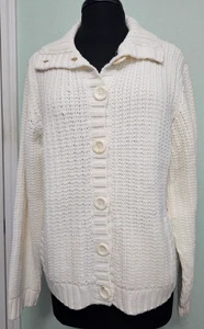 St. John's Bay Cardigan Sweater Size Petite X-Large Ivory - Picture 1 of 9