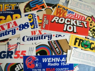 Vintage Rock & Country Radio Station Unused Bumper Stickers, Decals ~ 50+ - Image 1 of 4