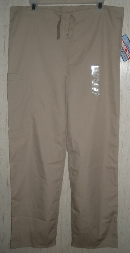 NUEVO CON ETIQUETAS CHEROKEE ROPA DE TRABAJO PANTALONES/PANTALONES EXFOLIANTES CAQUI TALLA XS Foto 1 de 1
