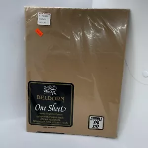 Beldorn Double Bed Fitted Sheet Coffee Beige Poly Cotton Easy Care Vintage NEW - Picture 1 of 5
