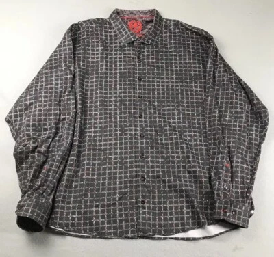 Au Noir Shirt Mens 5XL Black Checked Long Sleeves Button Up Size 9 - Image 1 of 4