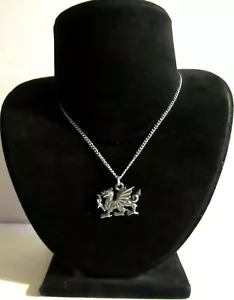 #P17) ANHÄNGER ZINN WALISISCHER DRACHE HALSLOS KETTE MODESCHMUCK - Bild 1 von 2