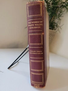 Rare 1888 Waldo Emerson ENGLISH TRAITS & CONDUCT OF LIFE hb Book  - Picture 1 of 7