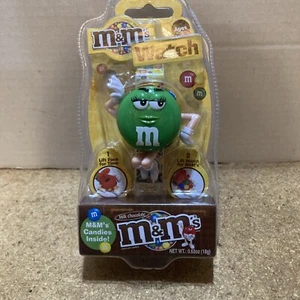 NEW RARE VINTAGE MARS M&M WATCH GREEN M&M FLIP CANDY HOLDER WATCH - Picture 1 of 2