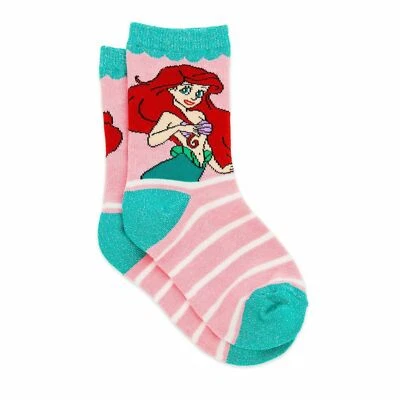 New Disney Store Little Mermaid Ariel Princess Ankle Socks Kids Girls Size L - Image 1 of 2