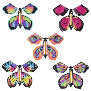 10x Magic Wind Up Flying Butterfly Powered Magic Fairy Flying Toy Surprise Gift - Afbeelding 1 van 5