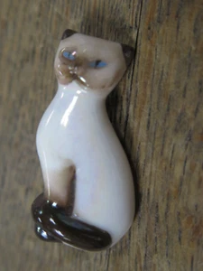 Vintage Keramik Glanz Verschleiß Avon Katze Brosche Anstecknadel siamesisches Kätzchen 2 Zoll Nachlass Artikel - Bild 1 von 6