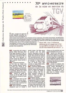 Document Philatélique 1er Jour : 16 2011 - Mise en service du TGV - Imagen 1 de 1