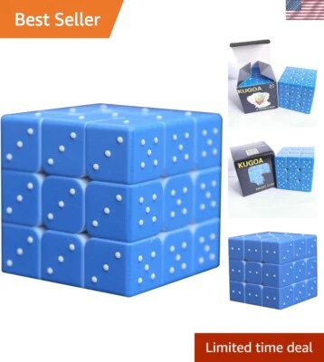 Adjustable 3x3 Speed Cube Puzzle with Braille - Perfect for Sighted & Blind - Image 1 of 4