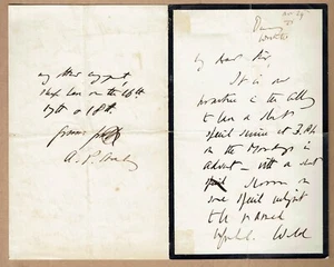 Arthur Penrhyn Stanley, Dean of Westminster. Rare 1876 autograph letter - Picture 1 of 2