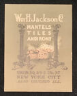 RARE ANDIRONS, MANTELS, TILES TRADE CARD vintage Ephemera New York City NY