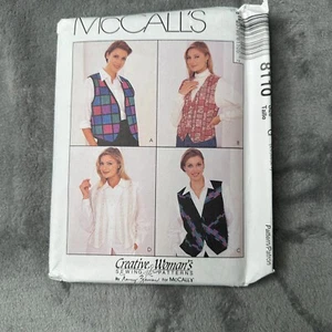 McCall’s 8110 Sewing Pattern Vest or Shirt Sz 20-24 1996 Quilted Pieced DIY - Picture 1 of 6